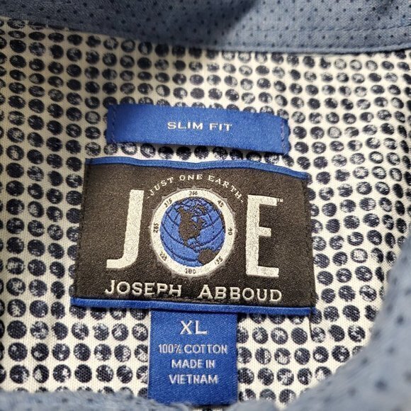 Joseph Abboud Slim Fit Men's XL 100% Cotton Shirt w/ Flip Cuffs "Just One Earth" - Picture 5 of 5